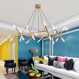 Modern Nordic LED Metal Chandelier 16 Light Industrial Hanging Pendant Lamp for Living Dining Room
