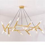 Modern Nordic LED Metal Chandelier 16 Light Industrial Hanging Pendant Lamp for Living Dining Room