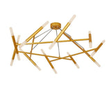 Modern Nordic LED Metal Chandelier 16 Light Industrial Hanging Pendant Lamp for Living Dining Room