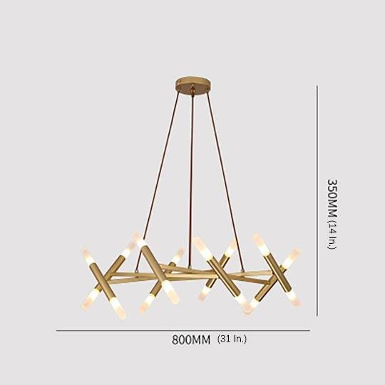 Modern Nordic LED Metal Chandelier 16 Light Industrial Hanging Pendant Lamp for Living Dining Room