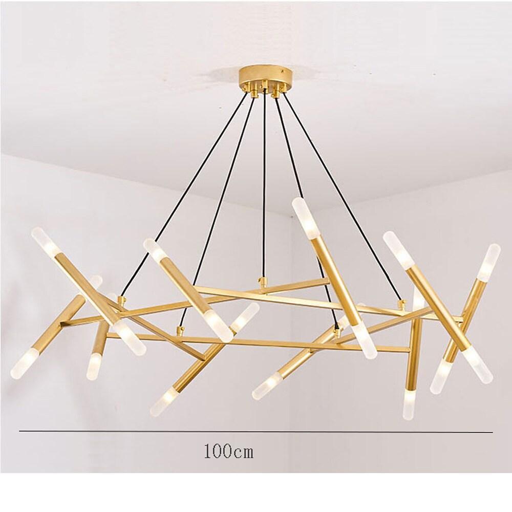 Modern Nordic LED Metal Chandelier 16 Light Industrial Hanging Pendant Lamp for Living Dining Room
