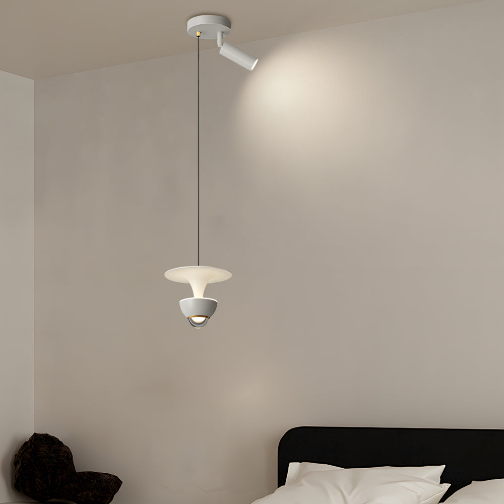 Modern Nordic LED Pendant Light with Integrated Spotlight 3 Step Dimming Hanging Ceiling Lamp