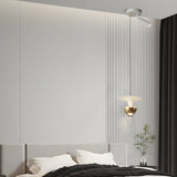 Modern Nordic LED Pendant Light with Integrated Spotlight 3 Step Dimming Hanging Ceiling Lamp