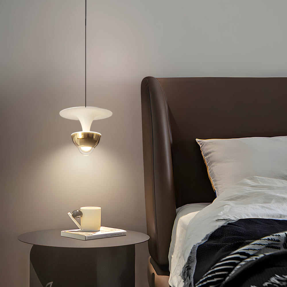 Modern Nordic LED Pendant Light with Integrated Spotlight 3 Step Dimming Hanging Ceiling Lamp