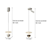 Modern Nordic LED Pendant Light with Integrated Spotlight 3 Step Dimming Hanging Ceiling Lamp