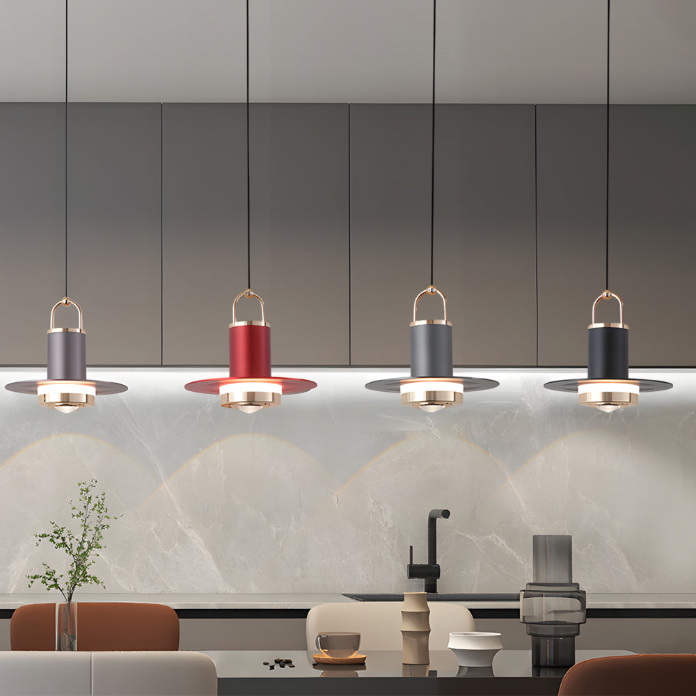 Modern Nordic LED Pendant Light with Metal and Glass Shade for Bedroom and Dining Room