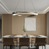 Modern Nordic LED Ring Chandelier Luxury Oval Aluminum Pendant Light with Three Step Dimming