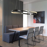 Modern Nordic LED Ring Chandelier Luxury Oval Aluminum Pendant Light with Three Step Dimming