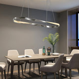 Modern Nordic LED Ring Chandelier Luxury Oval Aluminum Pendant Light with Three Step Dimming