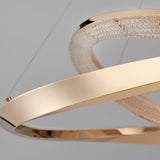 Modern Nordic LED Ring Chandelier Luxury Oval Aluminum Pendant Light with Three Step Dimming