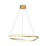 Modern Nordic LED Ring Chandelier Luxury Oval Aluminum Pendant Light with Three Step Dimming