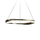 Modern Nordic LED Ring Chandelier Luxury Oval Aluminum Pendant Light with Three Step Dimming