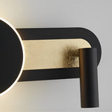 Modern Nordic LED Round Wall Sconce with Dual Switch and Adjustable Reading Spotlight for Bedroom