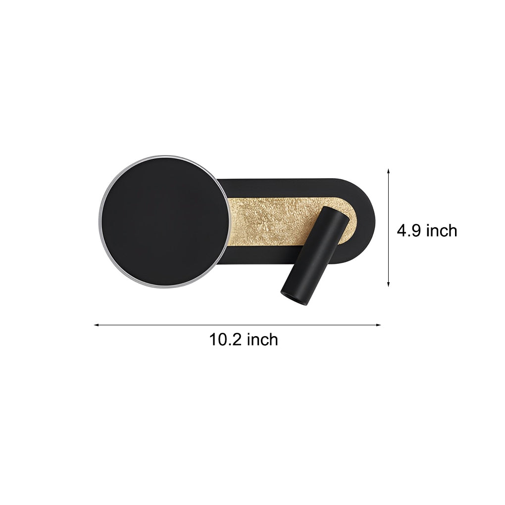 Modern Nordic LED Round Wall Sconce with Dual Switch and Adjustable Reading Spotlight for Bedroom