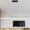 Modern Nordic LED Strip Pendant Light for Dining Room and Office Neutral White Finish