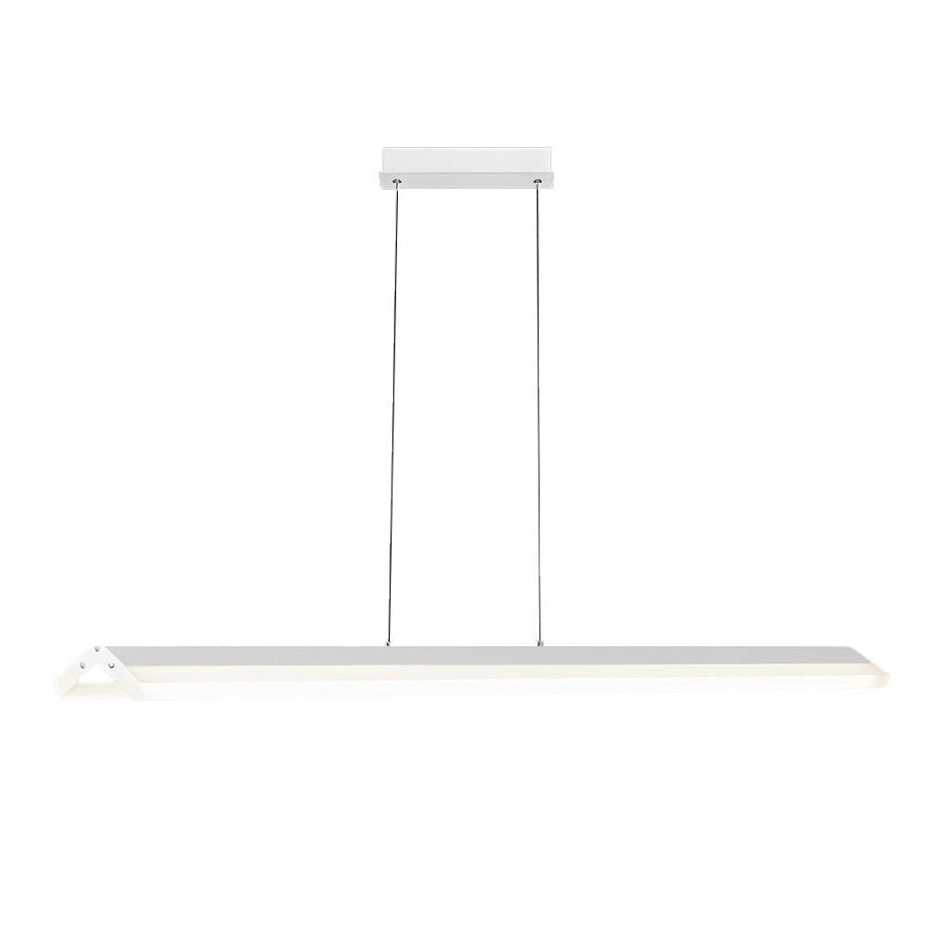Modern Nordic LED Strip Pendant Light for Dining Room and Office Neutral White Finish
