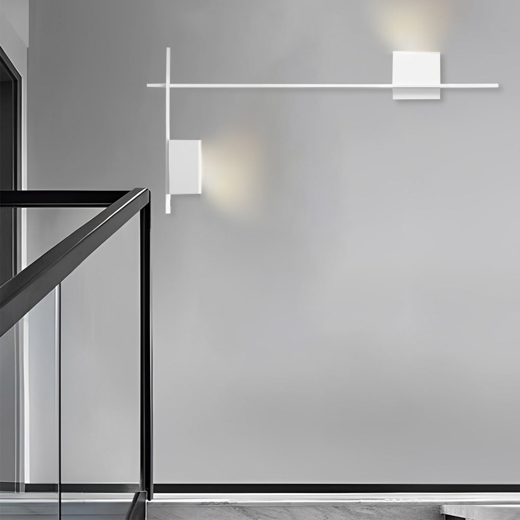 Modern Nordic LED Strip Wall Sconce with 3 Color Dimming and Iron Finish for Interior Lighting