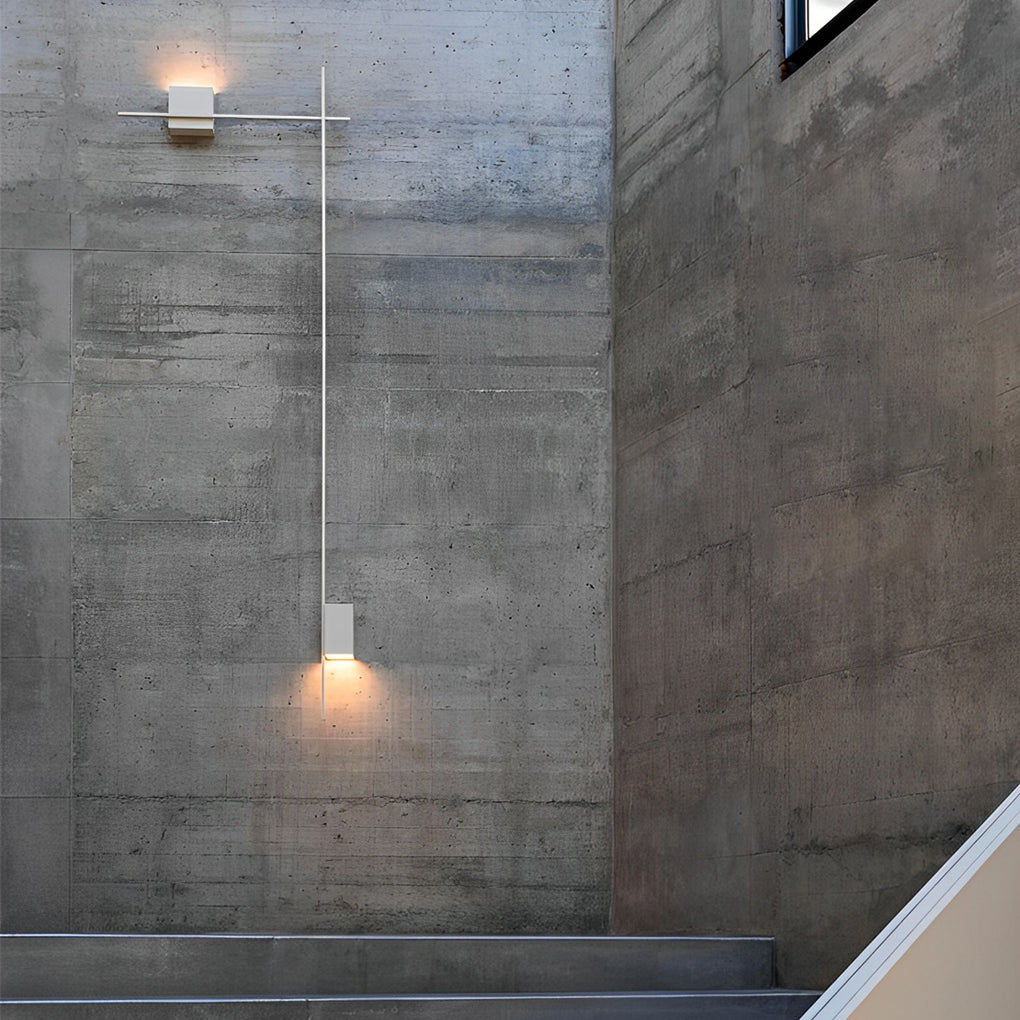 Modern Nordic LED Strip Wall Sconce with 3 Color Dimming and Iron Finish for Interior Lighting