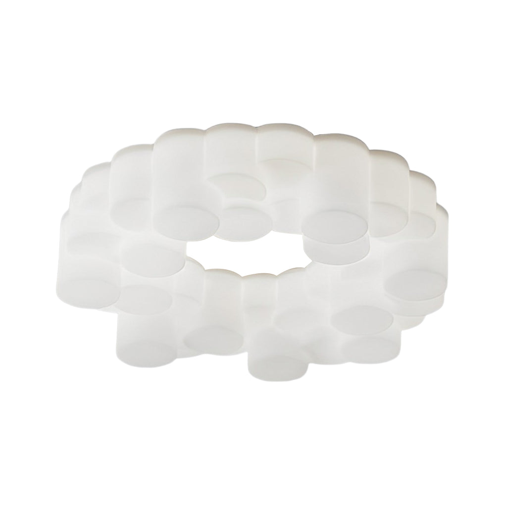 Modern Nordic LED White Ring Honeycomb Chandelier Three Step Dimming Pendant Light