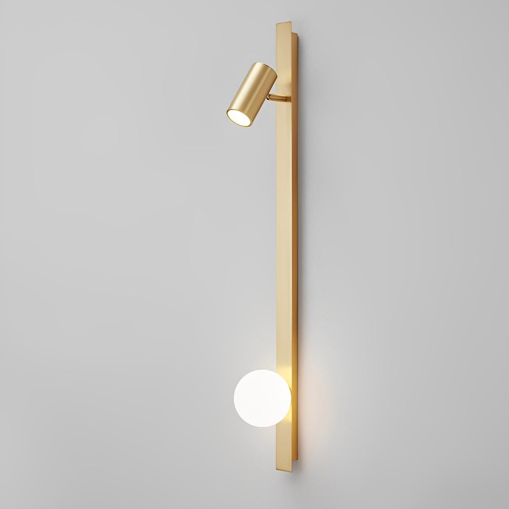 Modern Nordic Long Strip LED Wall Sconce with Three Color Dimming and Adjustable Spotlight