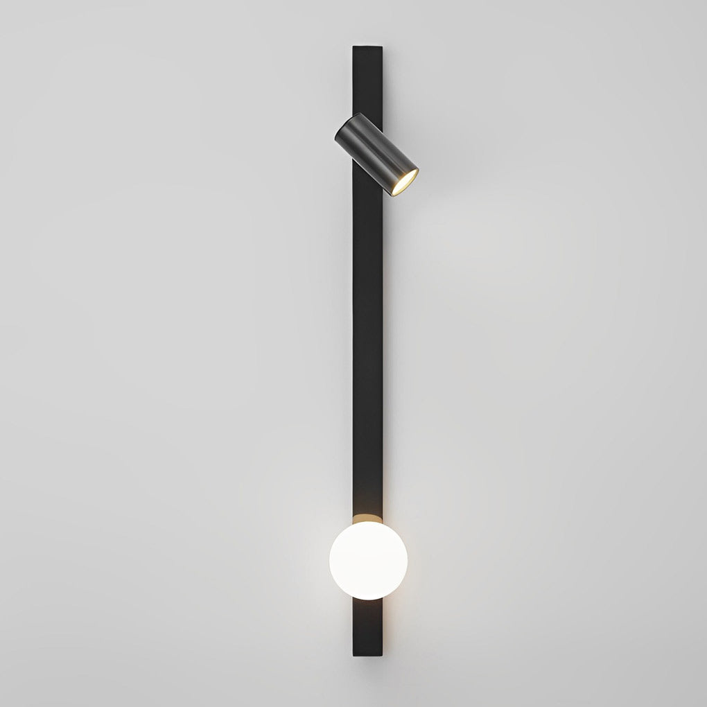 Modern Nordic Long Strip LED Wall Sconce with Three Color Dimming and Adjustable Spotlight