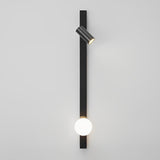 Modern Nordic Long Strip LED Wall Sconce with Three Color Dimming and Adjustable Spotlight