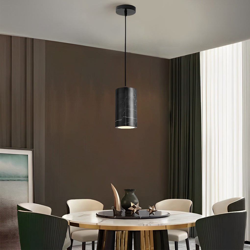 Modern Nordic Marble Cylinder Pendant Light with 3 Step Dimming for Kitchen Island