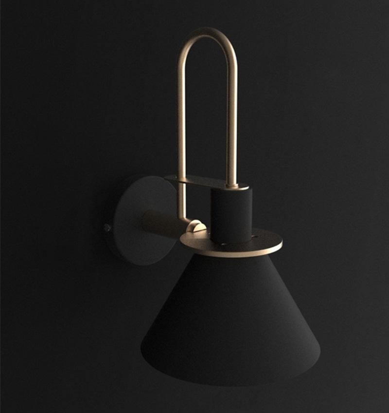 Modern Nordic Minimalist Metal Wall Sconce Geometric Iron Bracket Light Fixture