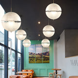 Modern Nordic Moon Shaped LED Chandelier White Resin Pendant Light Fixture