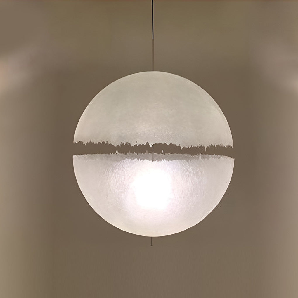 Modern Nordic Moon Shaped LED Chandelier White Resin Pendant Light Fixture