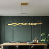 Modern Nordic Multiwave LED Pendant Light Linear Wave Chandelier for Dining Room