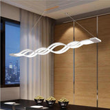 Modern Nordic Multiwave LED Pendant Light Linear Wave Chandelier for Dining Room