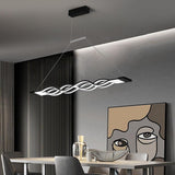 Modern Nordic Multiwave LED Pendant Light Linear Wave Chandelier for Dining Room