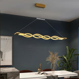 Modern Nordic Multiwave LED Pendant Light Linear Wave Chandelier for Dining Room