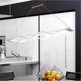 Modern Nordic Multiwave LED Pendant Light Linear Wave Chandelier for Dining Room