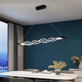Modern Nordic Multiwave LED Pendant Light Linear Wave Chandelier for Dining Room