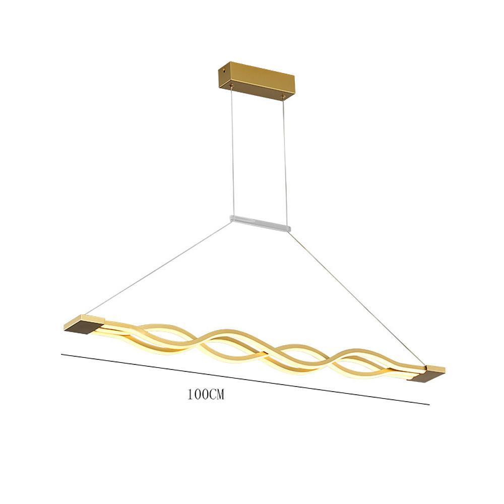 Modern Nordic Multiwave LED Pendant Light Linear Wave Chandelier for Dining Room