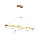Modern Nordic Multiwave LED Pendant Light Linear Wave Chandelier for Dining Room