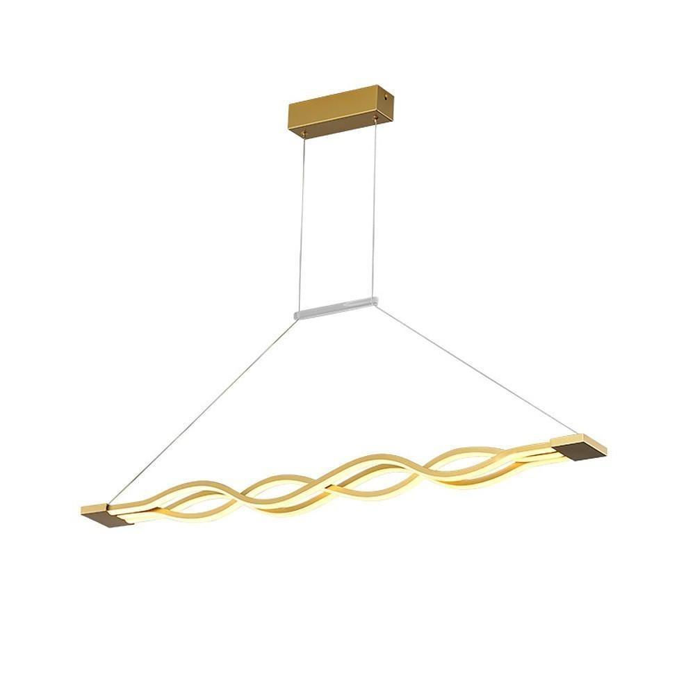 Modern Nordic Multiwave LED Pendant Light Linear Wave Chandelier for Dining Room