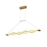 Modern Nordic Multiwave LED Pendant Light Linear Wave Chandelier for Dining Room