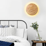 Modern Nordic Oak Wood LED Wall Sconce Round and Oval Design Bedside Lamp for Home Decor