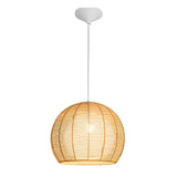 Modern Nordic Rattan Rope Woven Lantern Pendant Light LED Rustic Chandelier for Bedroom and Living Room