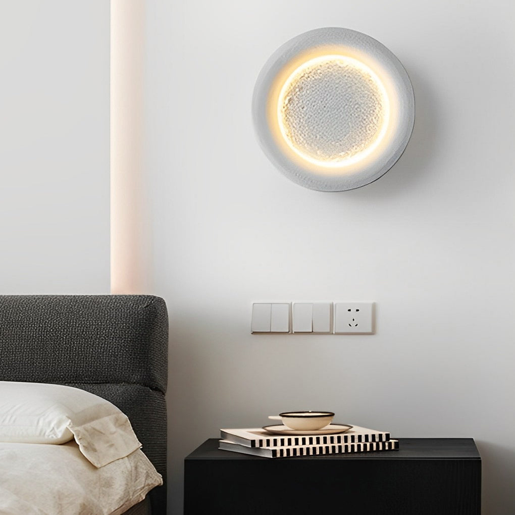 Modern Nordic Resin Moon LED Wall Sconce Round Decorative Light Fixture for Living Room