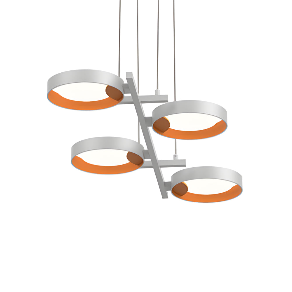 Modern Nordic Ring LED Chandelier for Living Room Multi Light Iron and Acrylic Pendant Lamp