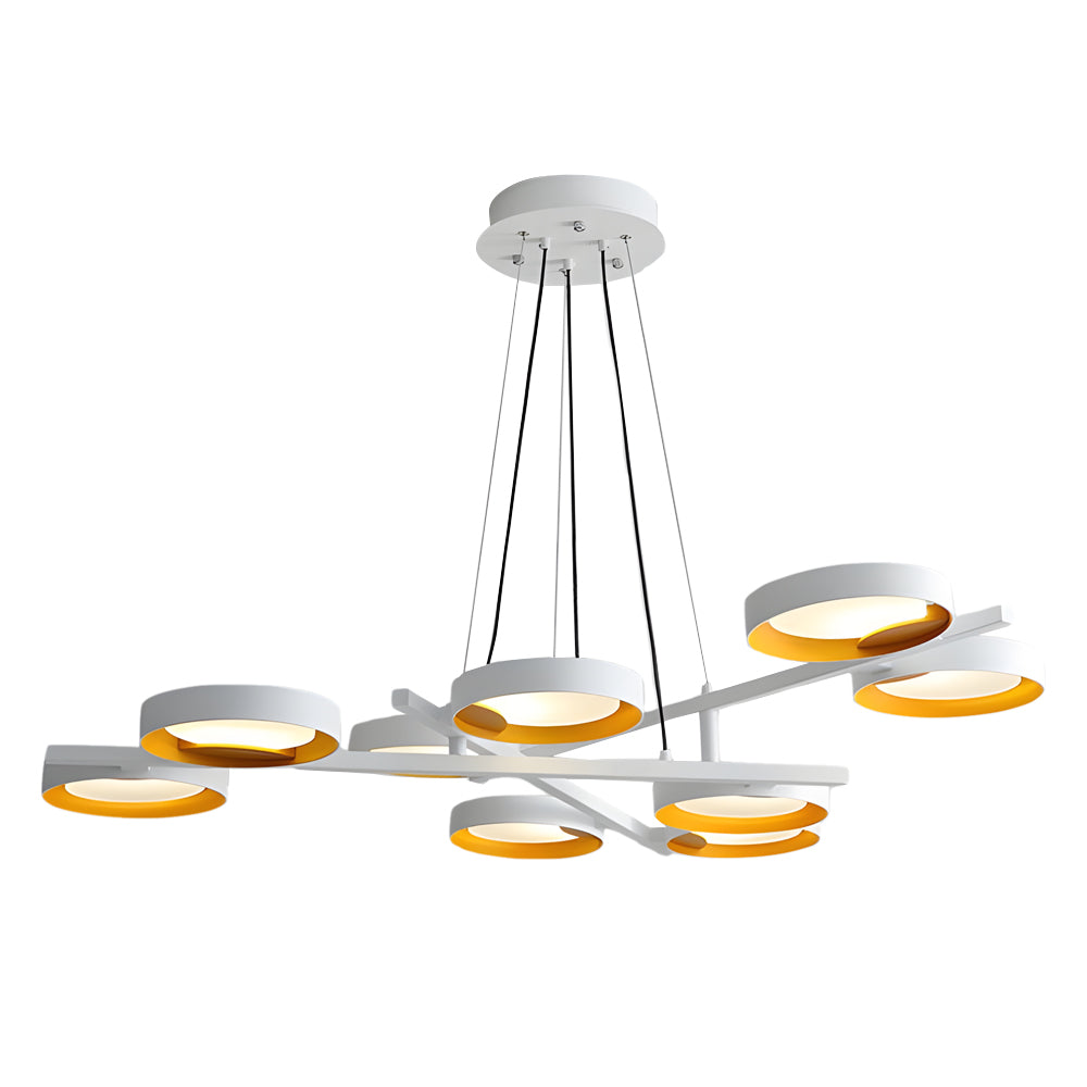 Modern Nordic Ring LED Chandelier for Living Room Multi Light Iron and Acrylic Pendant Lamp