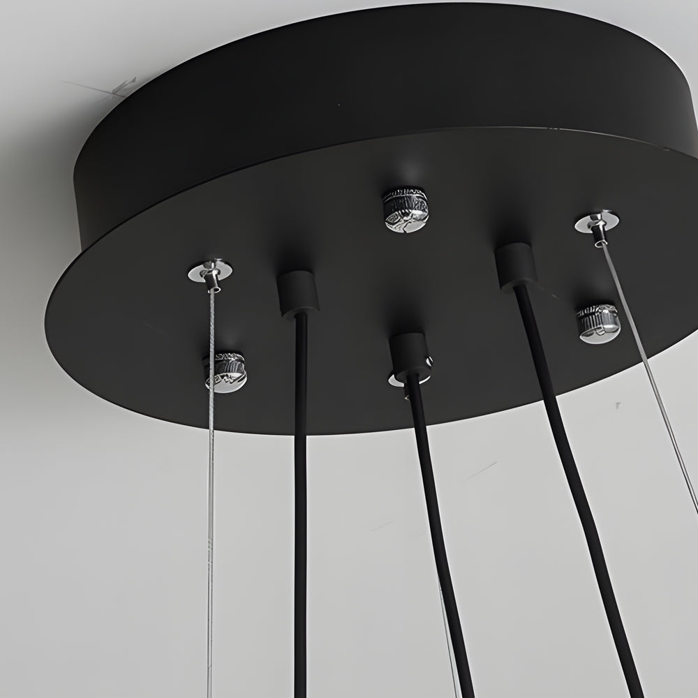 Modern Nordic Ring LED Chandelier for Living Room Multi Light Iron and Acrylic Pendant Lamp
