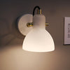 Modern Nordic Rotatable White Glass Shade Wall Sconce Minimalist Bedside Light