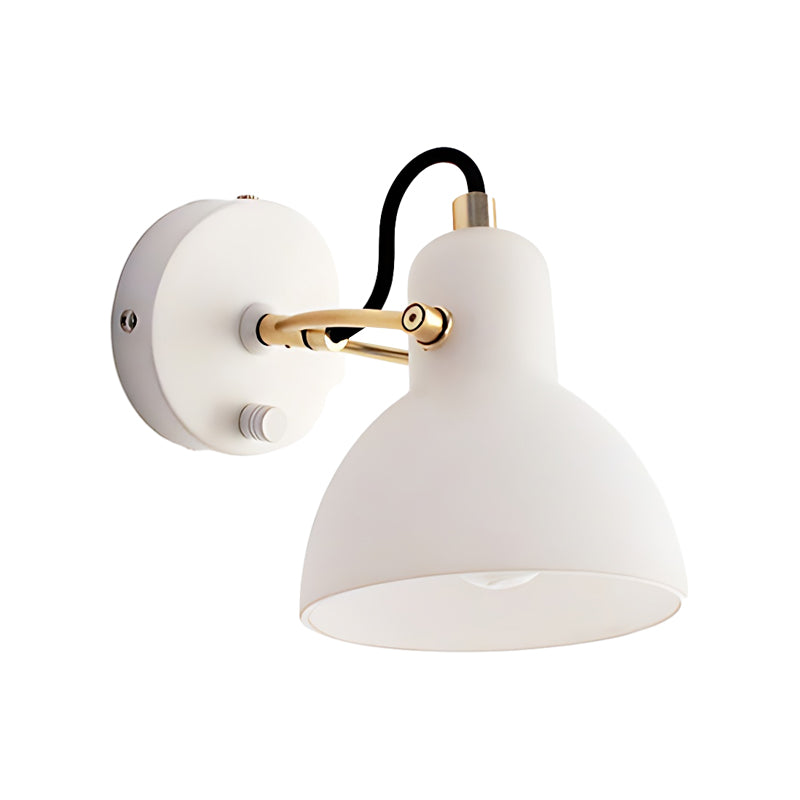 Modern Nordic Rotatable White Glass Shade Wall Sconce Minimalist Bedside Light