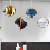 Modern Nordic Rotating Shade Pendant Light Electroplated Iron Chandelier for Dining Room