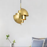Modern Nordic Rotating Shade Pendant Light Electroplated Iron Chandelier for Dining Room